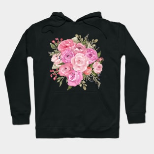 Pink Roses Watercolor Painting | Cherie's Art(c)2021 Hoodie